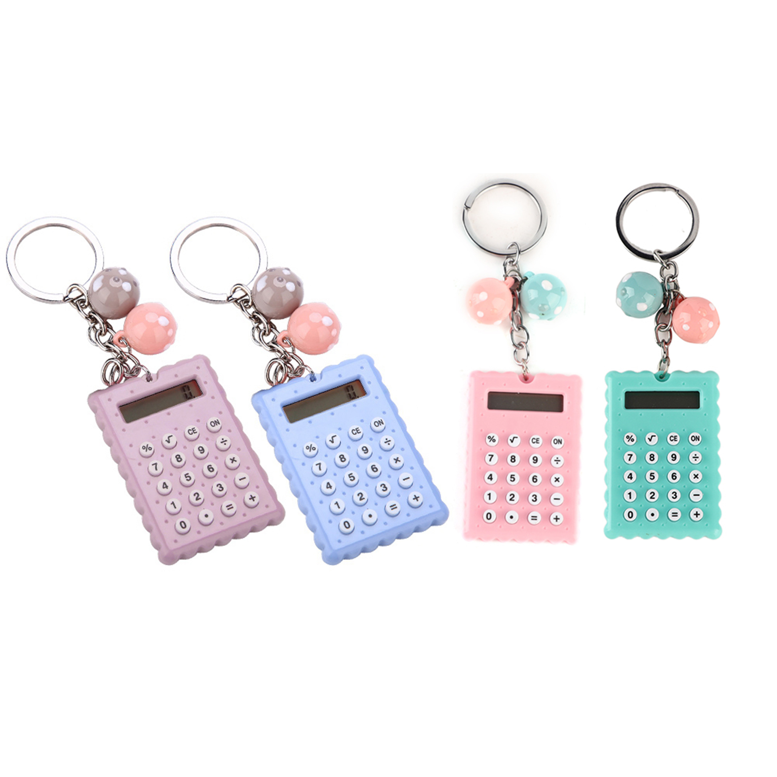 Mini Portable Cute Cookies Style Key Chain Calculator Candy Color Pocket Calc FY - Afbeelding 9 van 20