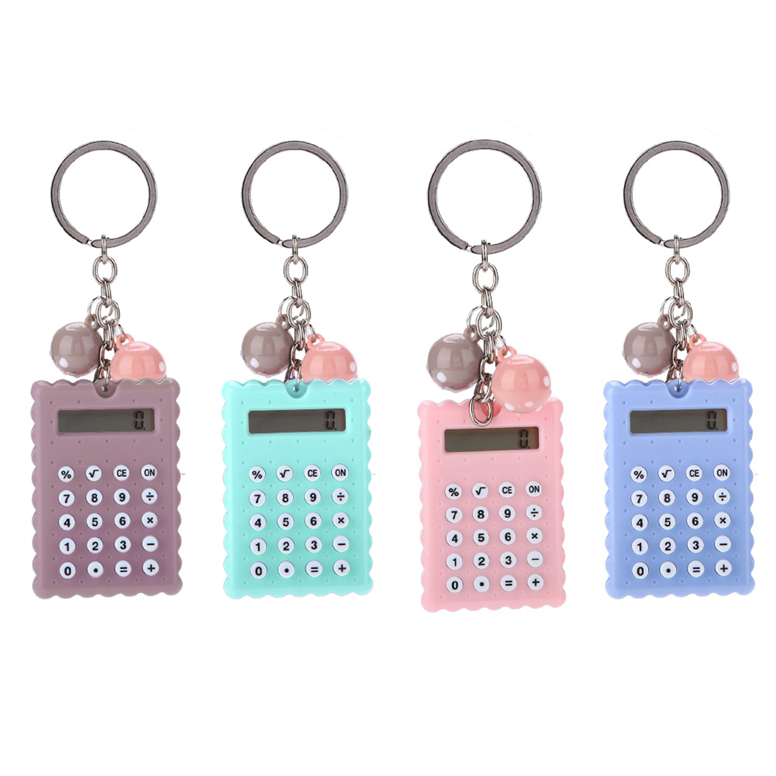 Mini Portable Cute Cookies Style Key Chain Calculator Candy Color Pocket Calc FY - Afbeelding 15 van 20