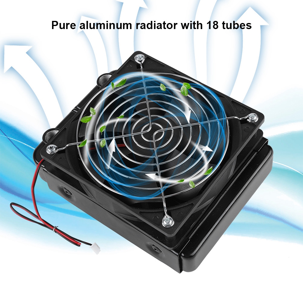 CPU Water Cooling Radiator G1/4 Thread Heat Row Radiator With Fan 18 Tubes CB - Afbeelding 10 van 14