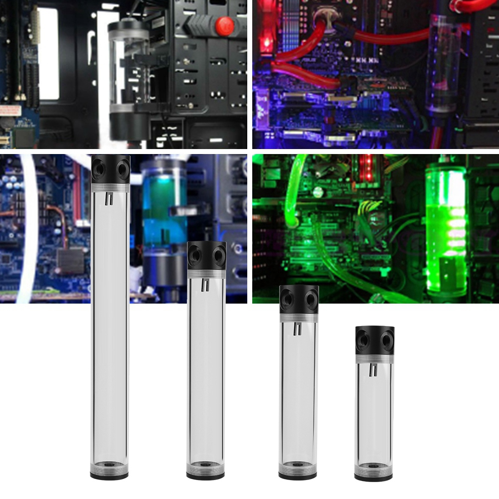 50mm Diameter G1/4 Thread DIY Extra Long Cylinder Water Cooled Tank For Compu CB - Afbeelding 9 van 19