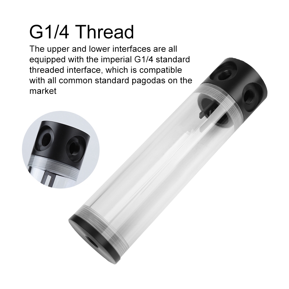 Średnica 50mm G1/4 Gwint Zrób to sam Bardzo długi cylinder Chłodzony wodą zbiornik do Comp SAL - Zdjęcie 15 z 19