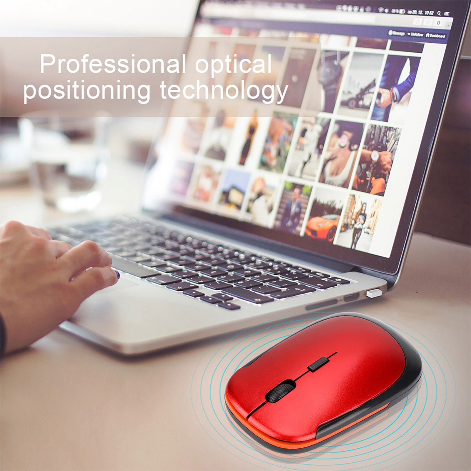 Ultra Thin 2.4G 1200DPI USB Wireless Mouse Ergonomic Optical Positioning Mou DOB - Picture 21 of 21