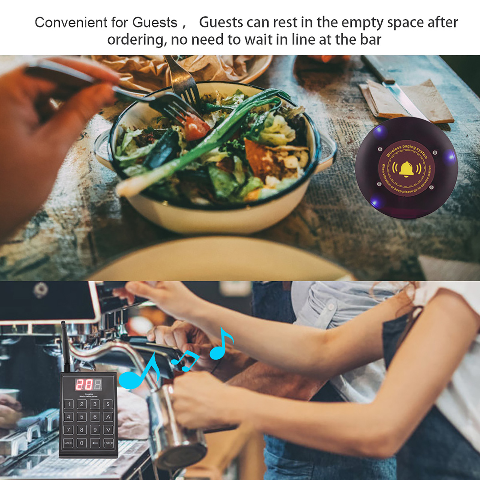 SU 680 Restaurant Wireless Pager System 30 Guest Pager Receiver ZZ1 - Photo 14/18