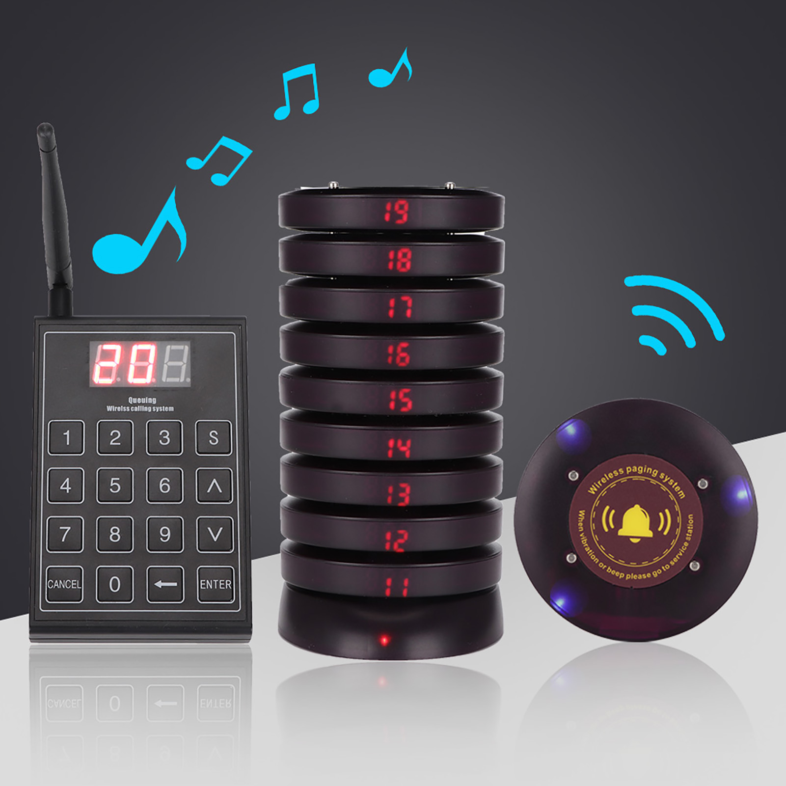 SU 680 Restaurant Wireless Pager System 30 Guest Pager Receiver ZZ1 - Photo 15/18