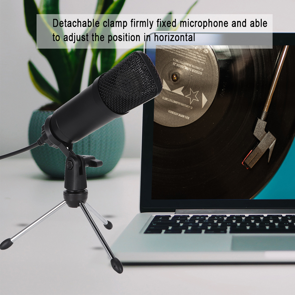 Portable Condenser USB Microphone For PC Laptop With Tripod Stand NEW - Afbeelding 11 van 12