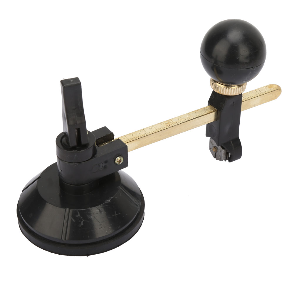 Glass Cutter 6 Wheel Compasse Circular Cutting Cutter W/ Suction Cup Circle