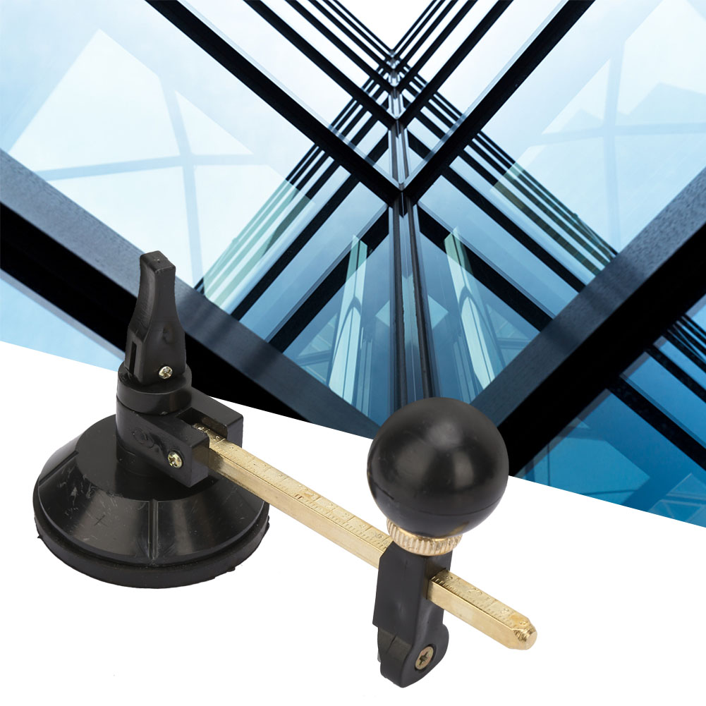 Glass Cutter 6 Wheel Compasse Circular Cutting Cutter W/ Suction Cup Circle