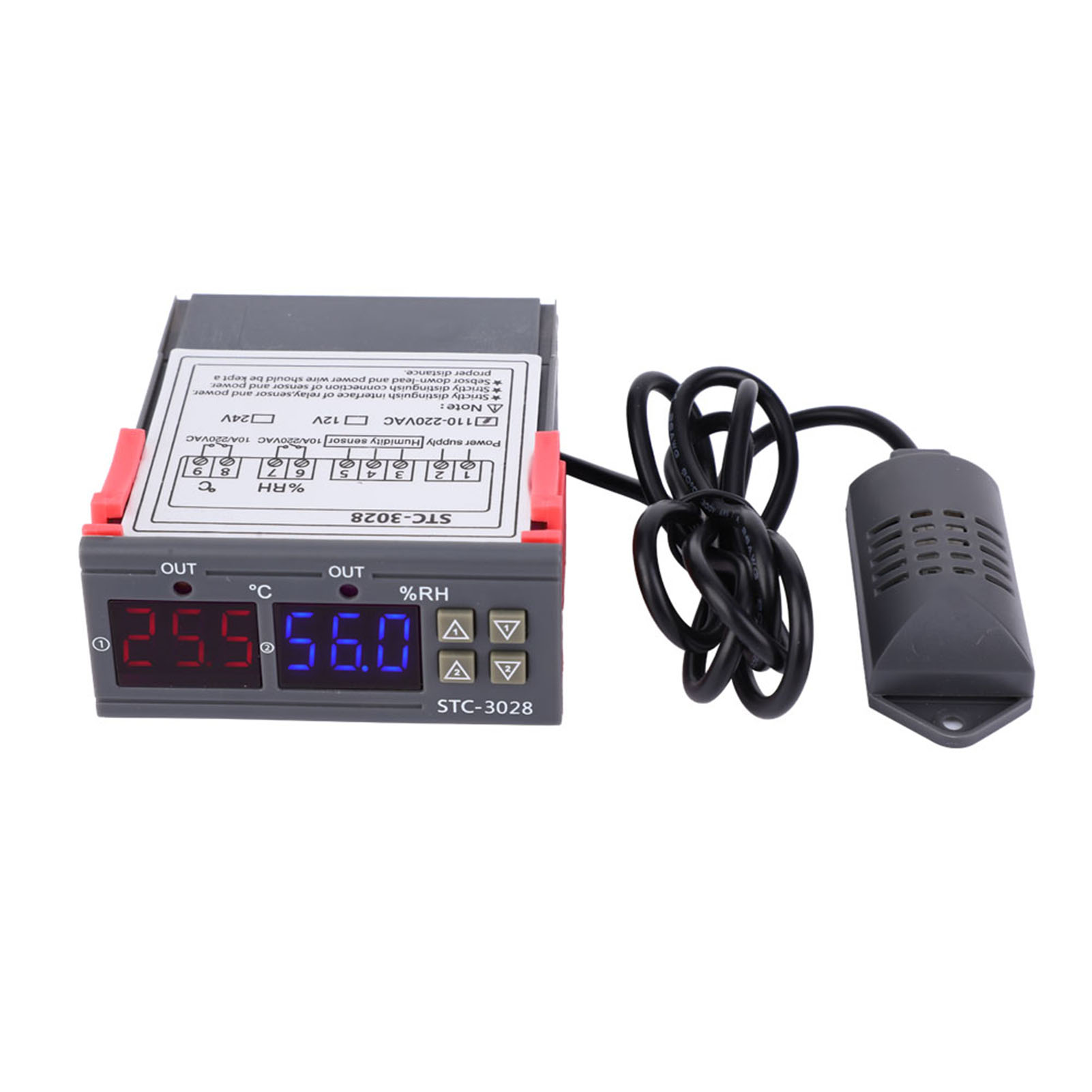 Medidor controlador digital de temperatura y humedad STC-3028 con sensor integrado - Imagen 12 de 17