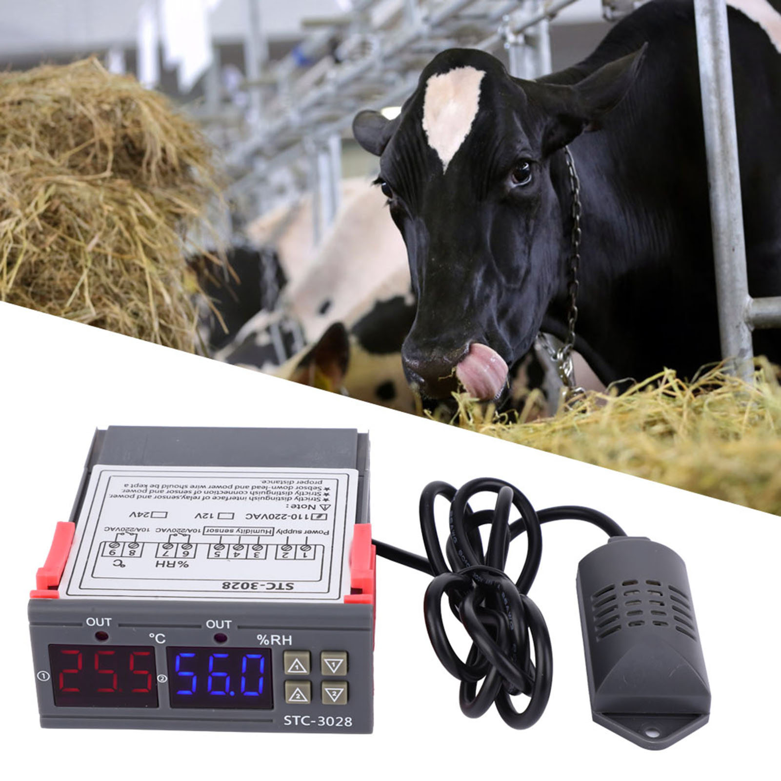 Medidor controlador digital de temperatura y humedad STC-3028 con sensor integrado - Imagen 17 de 17