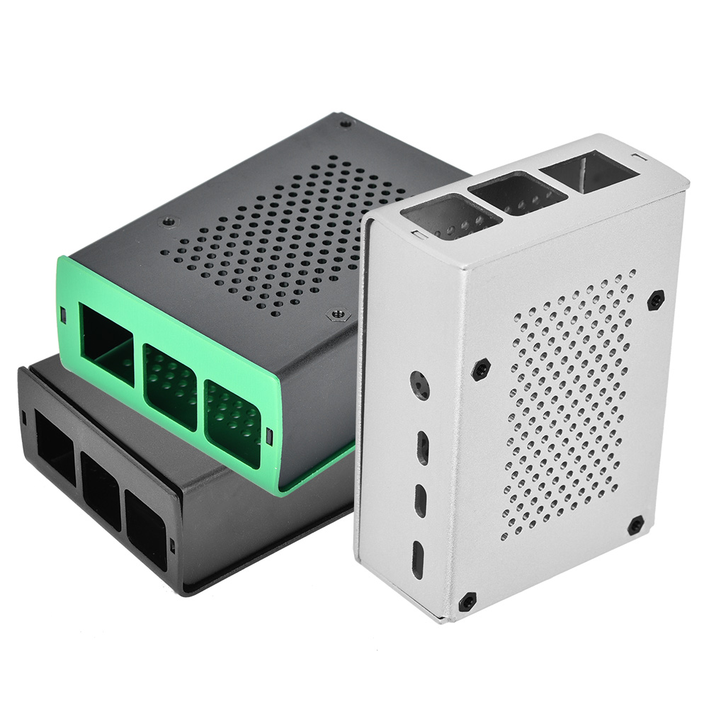 For Raspberry Pi 4 Model B Black Aluminum Case Box Enclosure W/Heatsink Bracket - Afbeelding 9 van 14