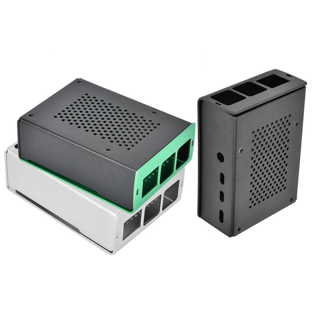 For Raspberry Pi 4 Model B Black Aluminum Case Box Enclosure W/Heatsink Bracket - Afbeelding 10 van 14