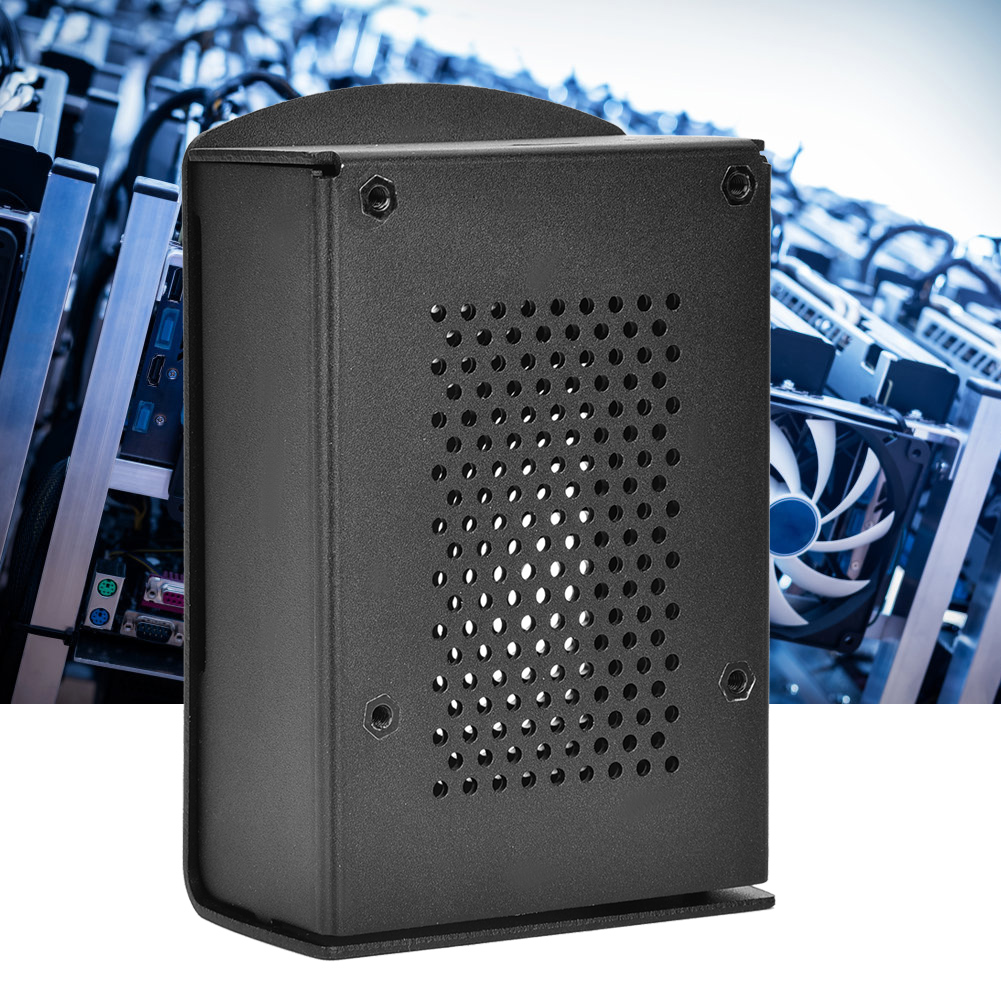 For Raspberry Pi 4 Model B Black Aluminum Case Box Enclosure W/Heatsink Bracket - Afbeelding 12 van 14