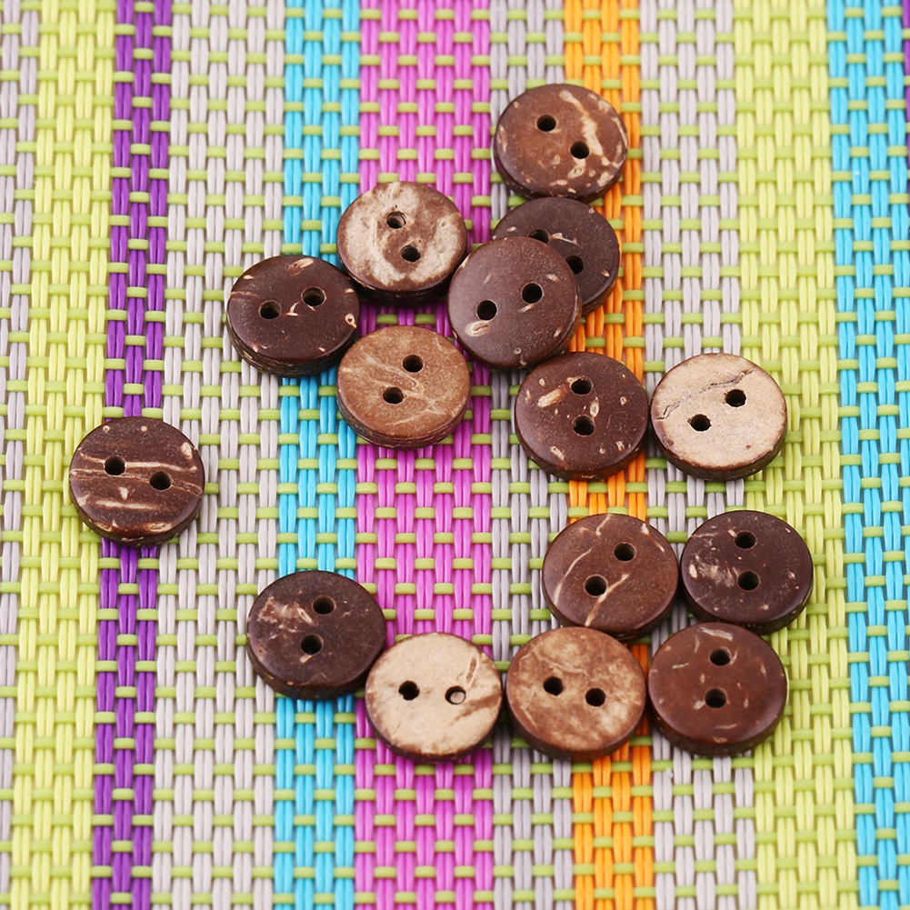 400 Stück Natürliche Braune Kokosnussschale 2-Loch-Nähknöpfe Scrapbooking Dekor - Bild 7 von 7