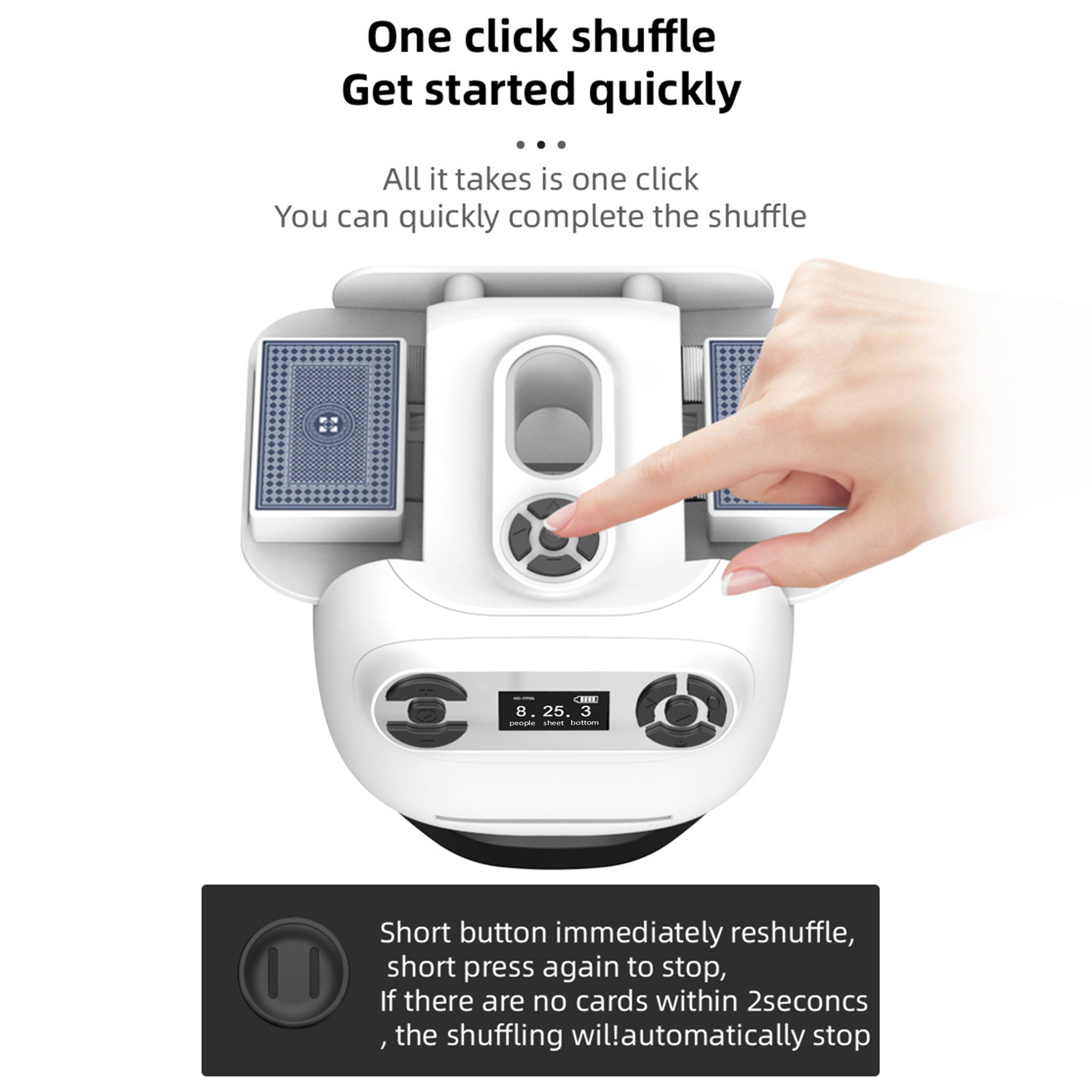 Automatic Card Shuffler And Dealer Machine 360 Degree Rotating 2
