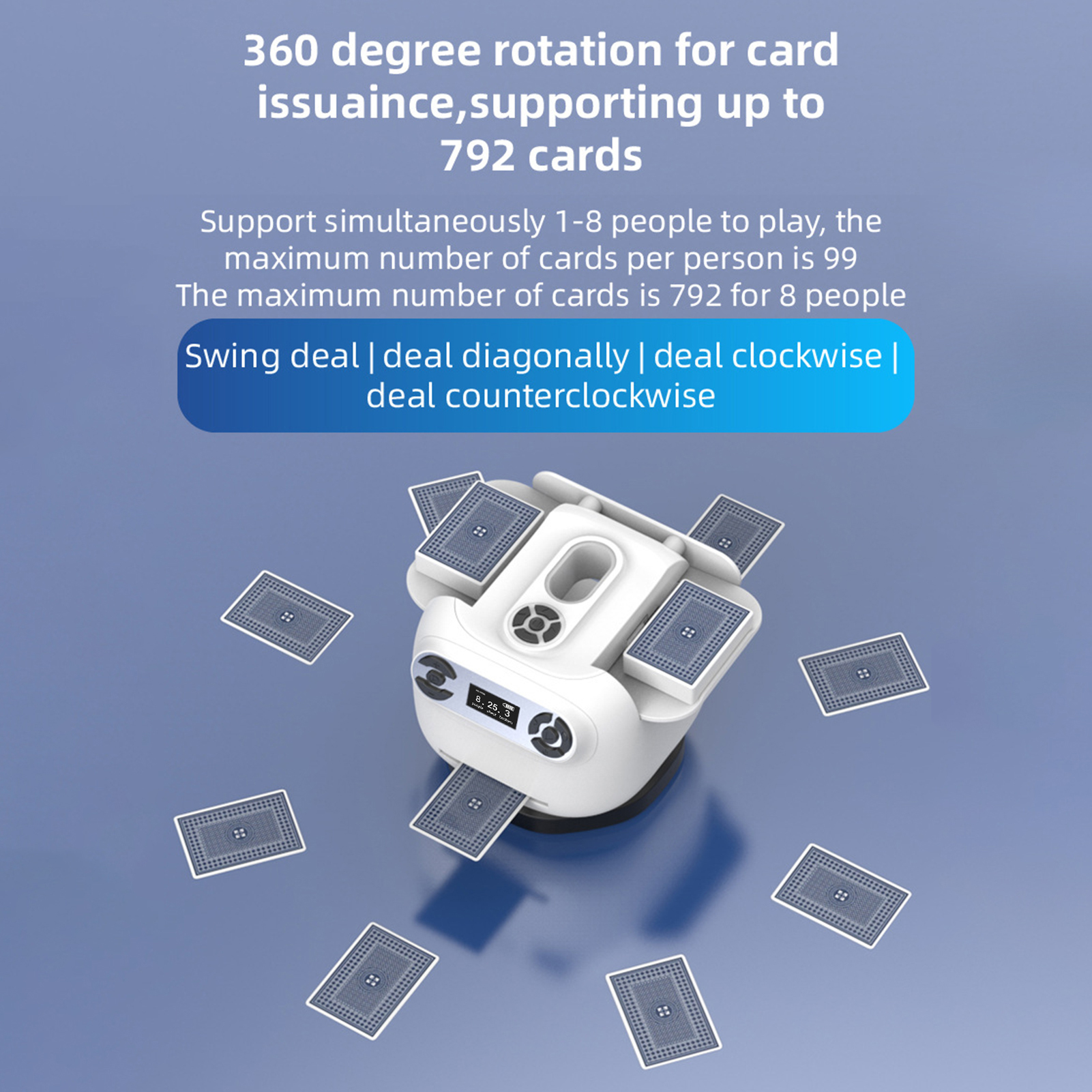 Automatic Card Shuffler And Dealer Machine 360 Degree Rotating 2