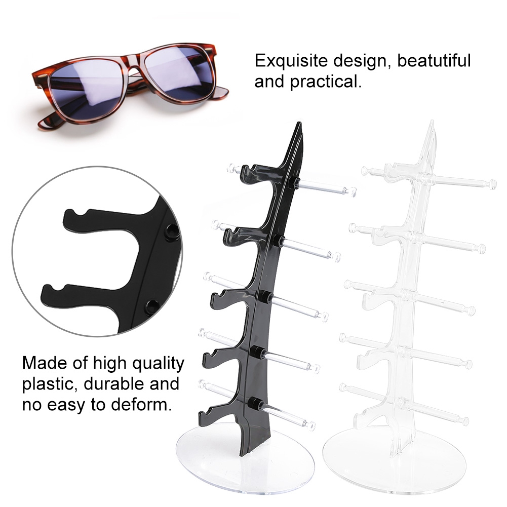 5 Pairs Plastic Eyeglasses Shelf Sun Glasses Display Stand Rack Storage Hold DGD