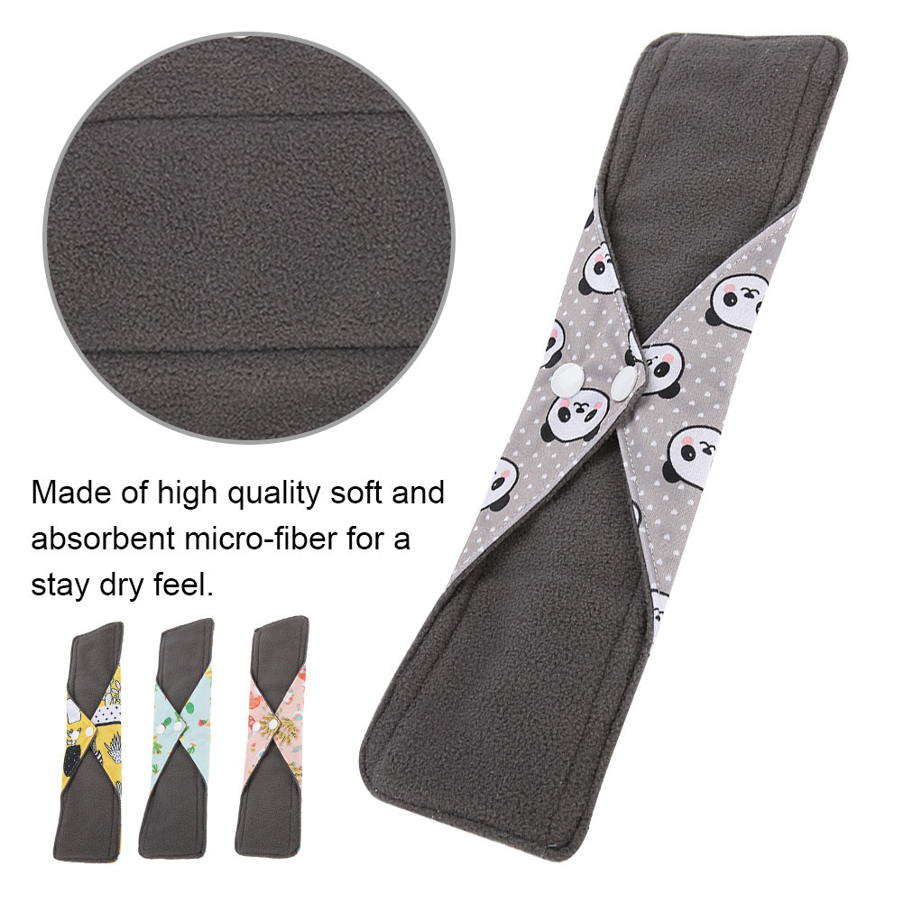 Washable Bamboo Charcoal Anti Bacterial Cloth Menstrual Pad Sanitary Cloth 0 HR6