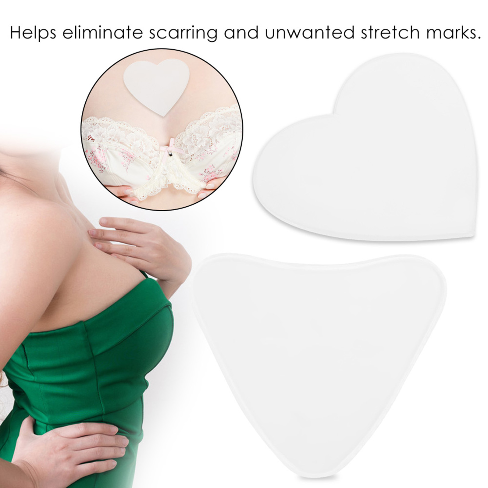 Pettorina in silicone antirughe decollete cura reggiseno cuscinetti riutilizzabili H HAO - Foto 17 di 20