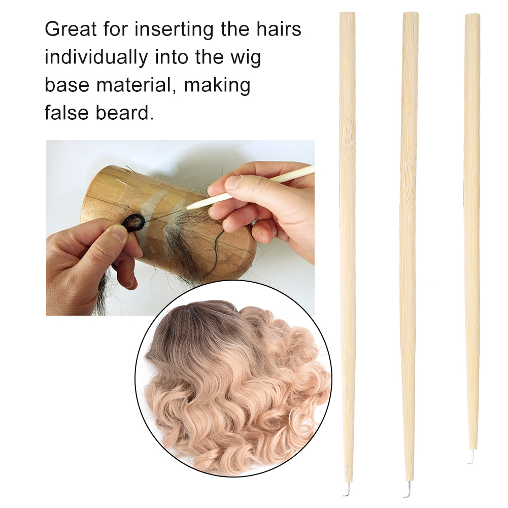 Haken Haar Belüftungsnadel mit Holzgriff Lace Perücke Falscher Bart machen HAO - Bild 21 von 21
