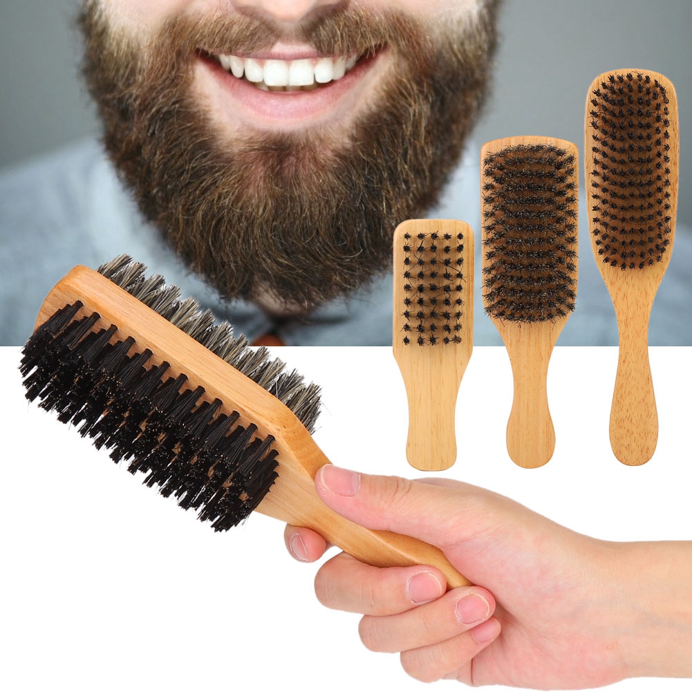 Doppia Faccia Barba Forma Pennello Pettine Capelli Pettine Olio Pettine Per Uomo - Foto 15 di 18