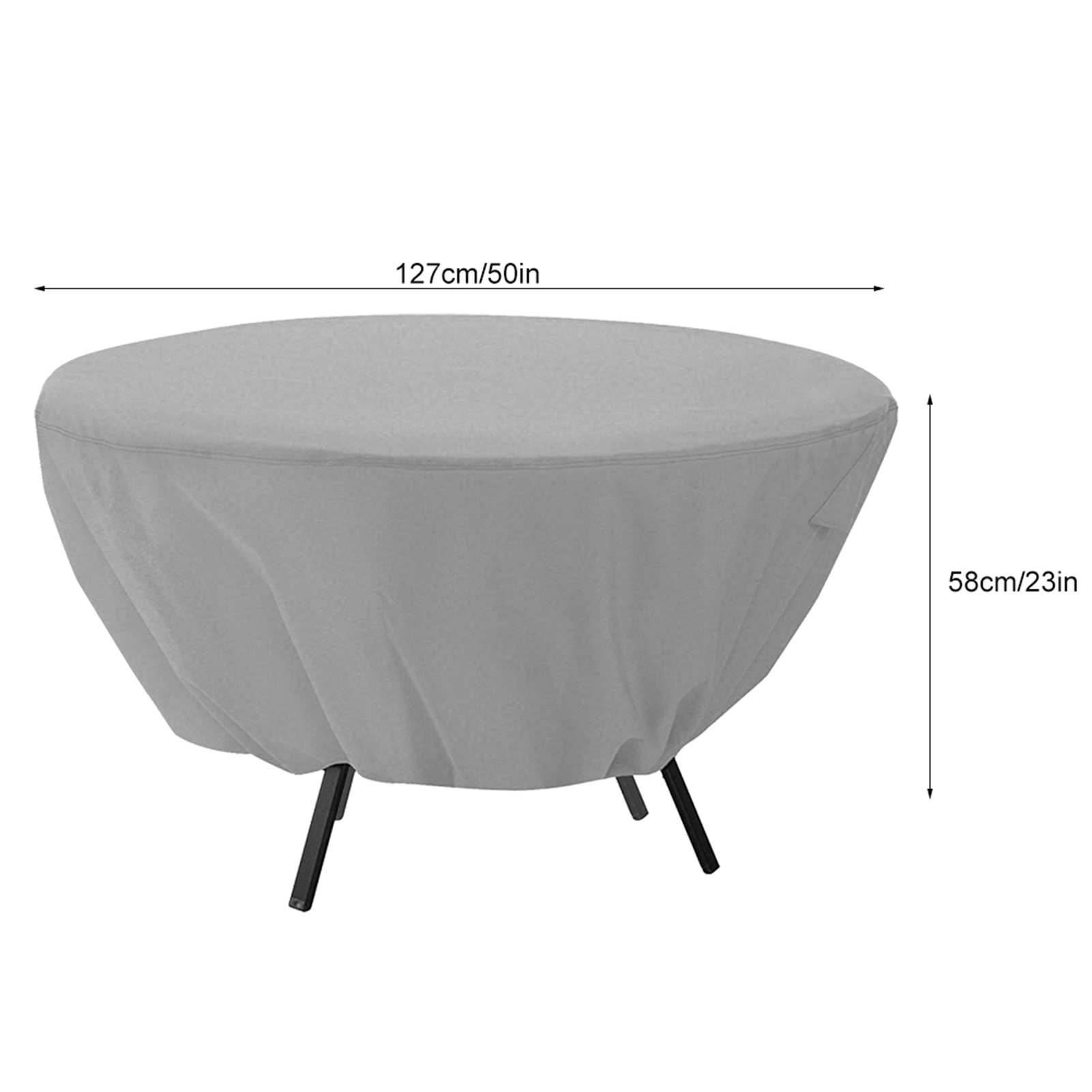 Round Table Dust Cover Outdoor Waterproof Garden Patio Furniture Covers