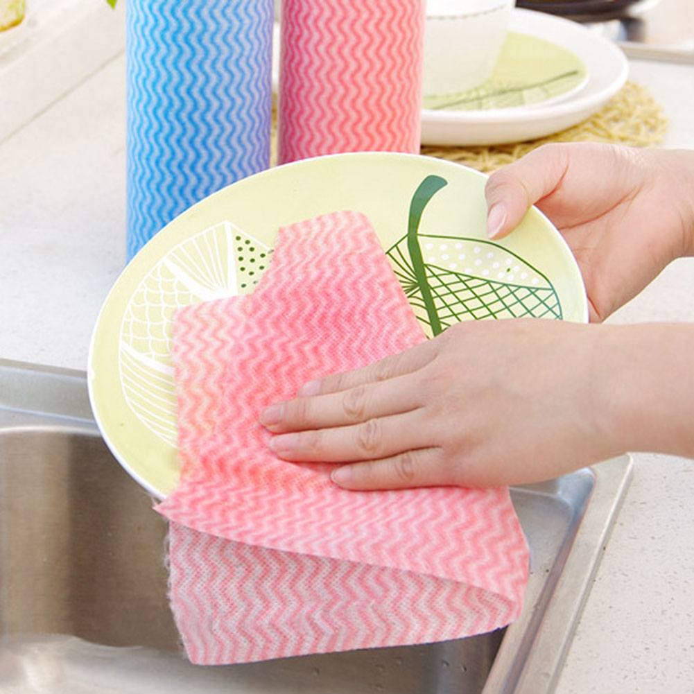 50pcs Disposable Non Stick Oil Non Woven Duster Dish Cloth Hand Towel For
