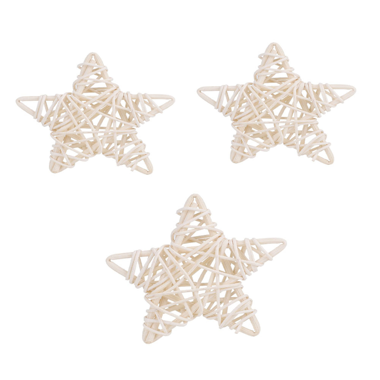 6Pcs DIY Crafts Natural Rattan Stars For Wedding Party Christmas Decoration