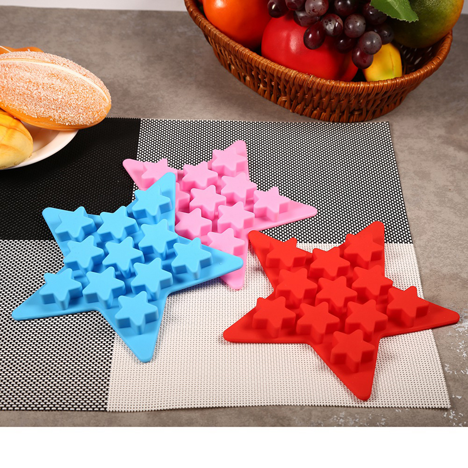HG Five Star Shaped Cool Silicone Ice Cube Tray Freeze Mold Maker Tools For Club - Picture 12 of 13