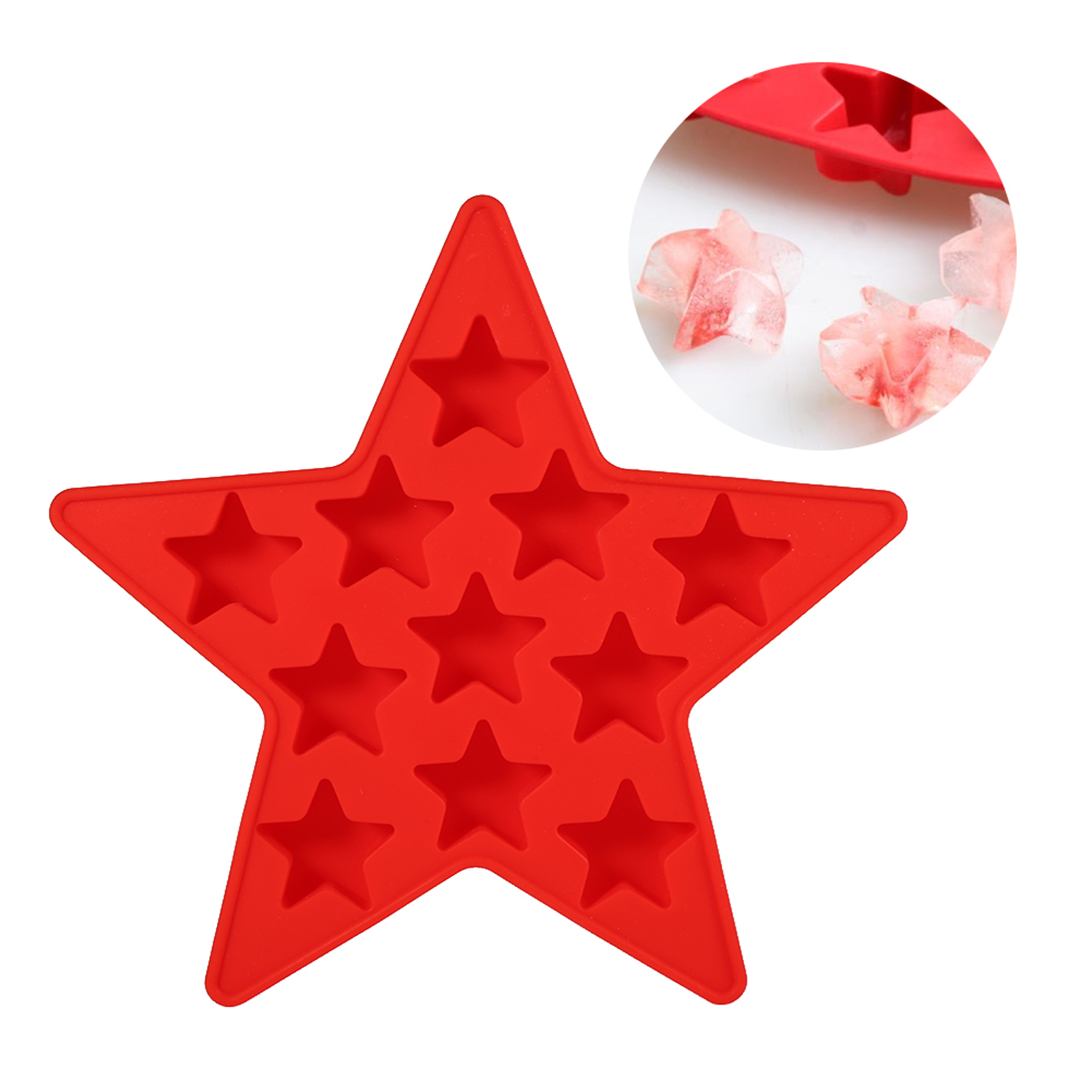 Five Star Shaped Cool Silicone Ice Cube Tray Freeze Mold Maker Tools For Club UK - Picture 10 of 13