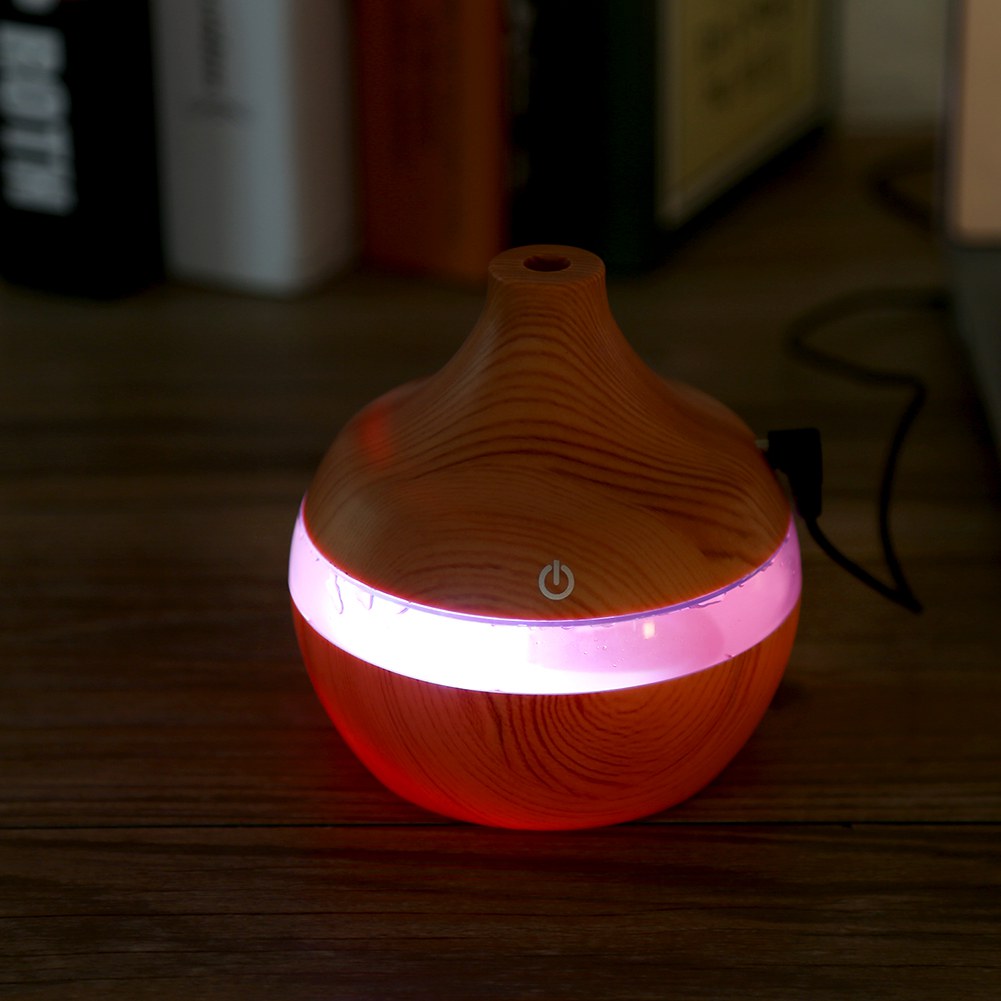 US USB LED Touch Wood Grain Air Humidifier Purifier Oil Diffuser - Bild 8 von 10