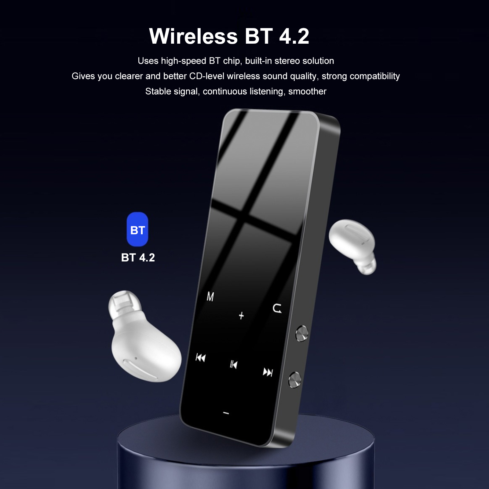 MP3 Player With BT 5.2 Portable Digital Sports Audio Player Built