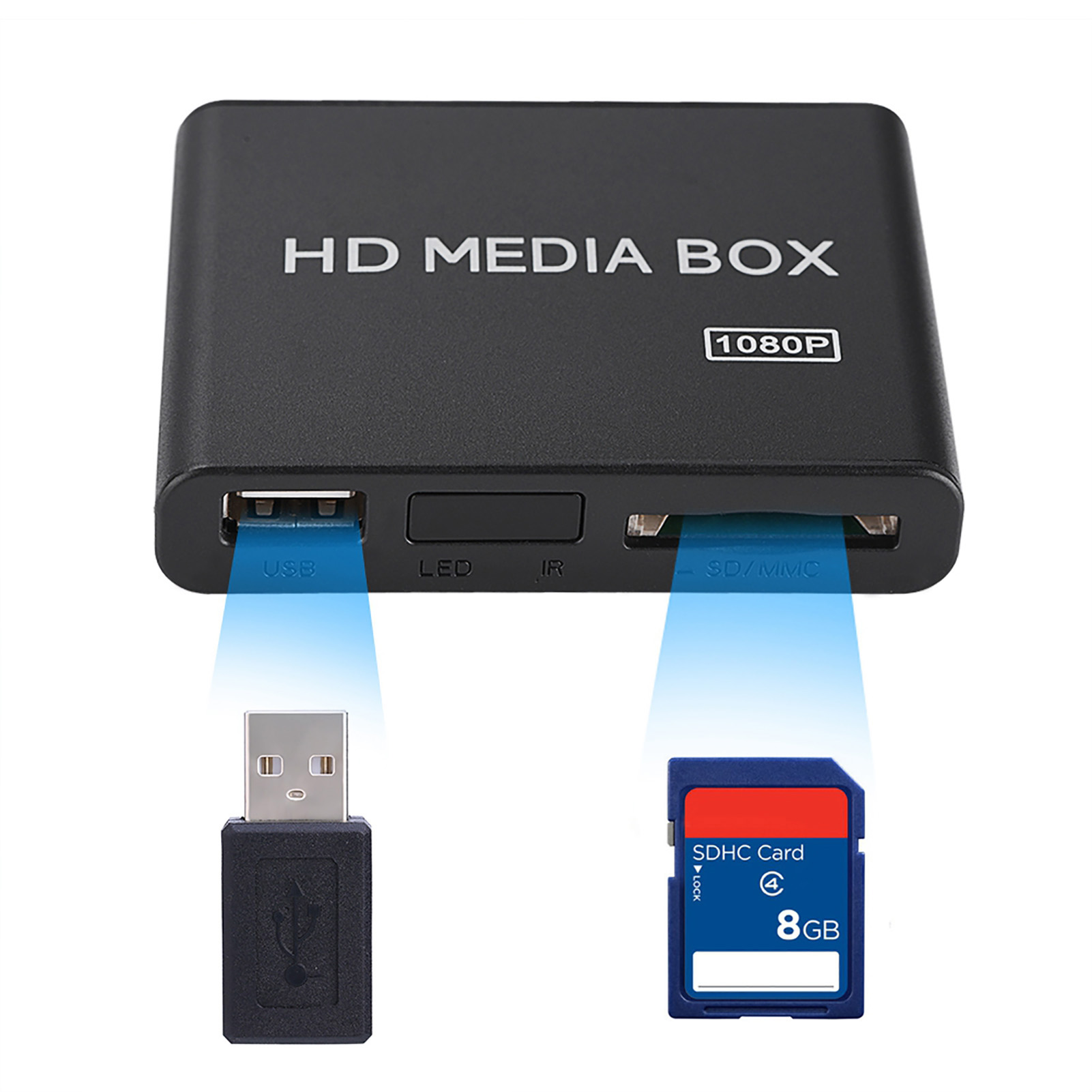 110‑240V Full HD Mini Box Media Player 1080P Media Player Box Support USB MMC