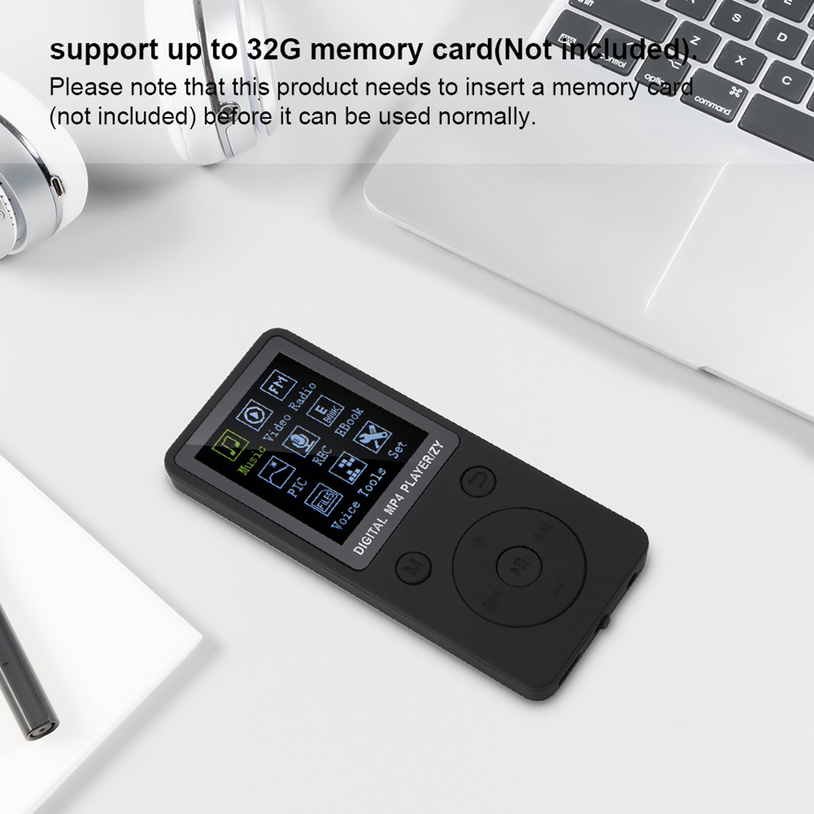 Portable Screen MP4 Music Player Support 32GB TF Card With Headphone Long St ACI - Picture 16 of 24