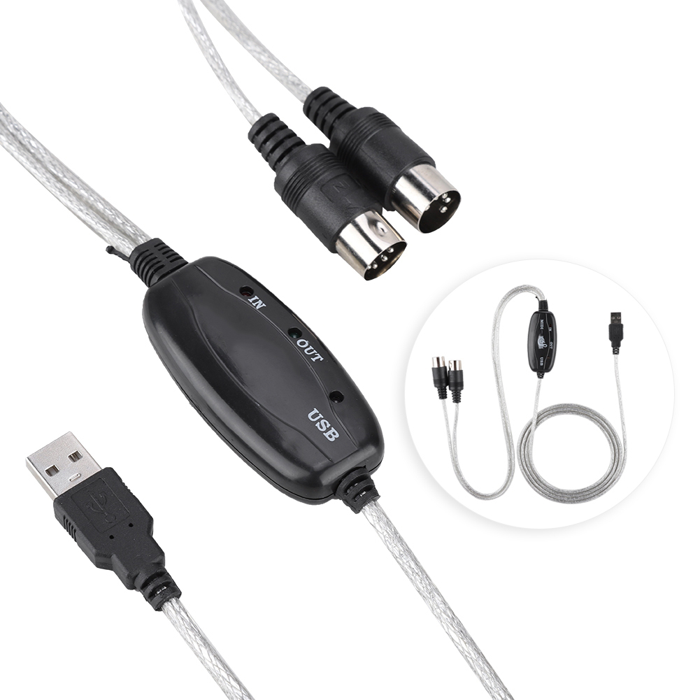 MIDI To USB Cable Converter MIDI Interface Adapter Cord Keyboard Music Editi NEW - Imagen 7 de 7
