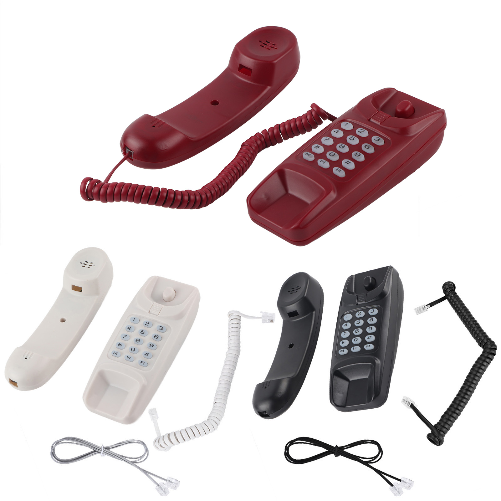 Wall Mount Landline Telephone Extension No Caller ID Home Phone For Hotel Fam FY - Afbeelding 14 van 22