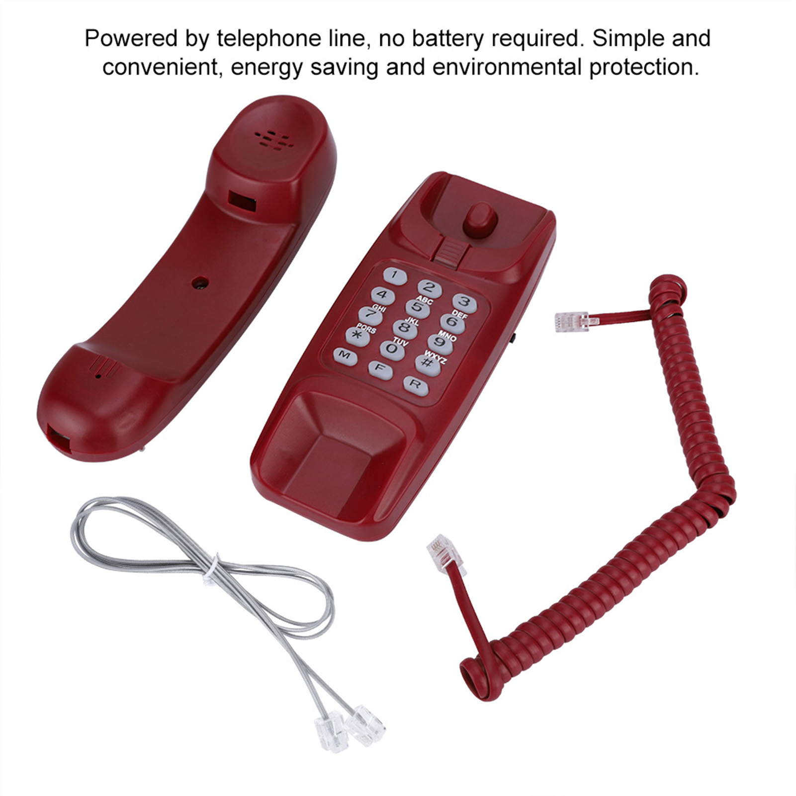 Wall Mount Landline Telephone Extension No Caller ID Home Phone For Hotel Fam FY - Afbeelding 16 van 22