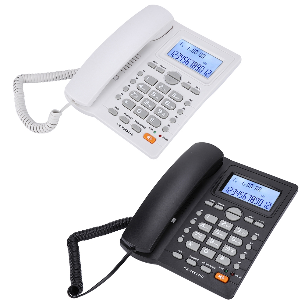 Dwuportowy zestaw przedłużaczy Telefon przewodowy z wyświetlaczem identyfikatora dzwoniącego z głośnikiem FY - Zdjęcie 8 z 13