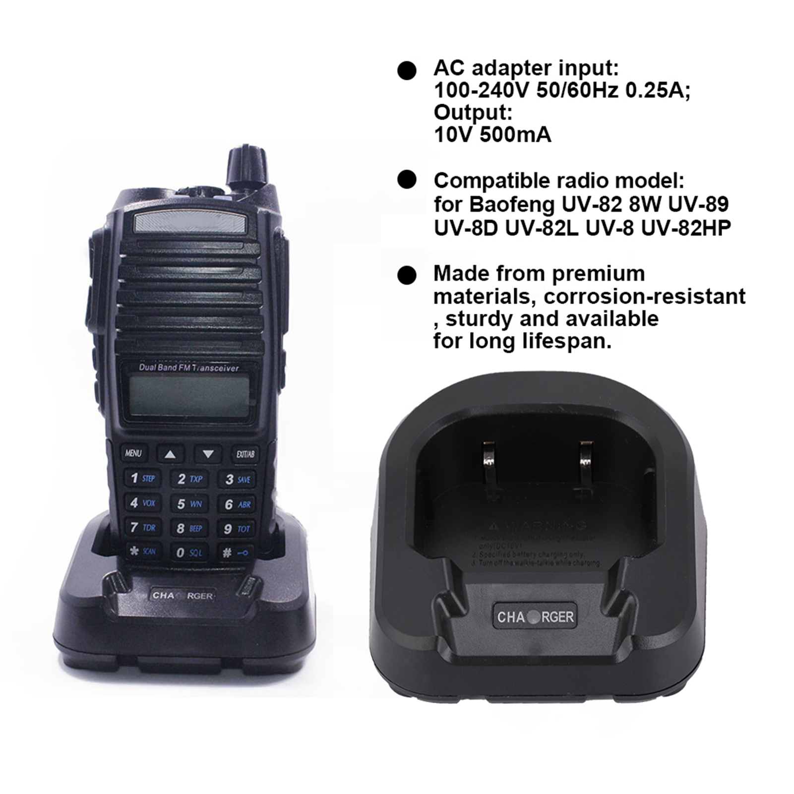 Ładowarka akumulatorów 100240V do radia dwukierunkowego UV82 8W UV89 UV8D Walkie Tal CB - Zdjęcie 15 z 17