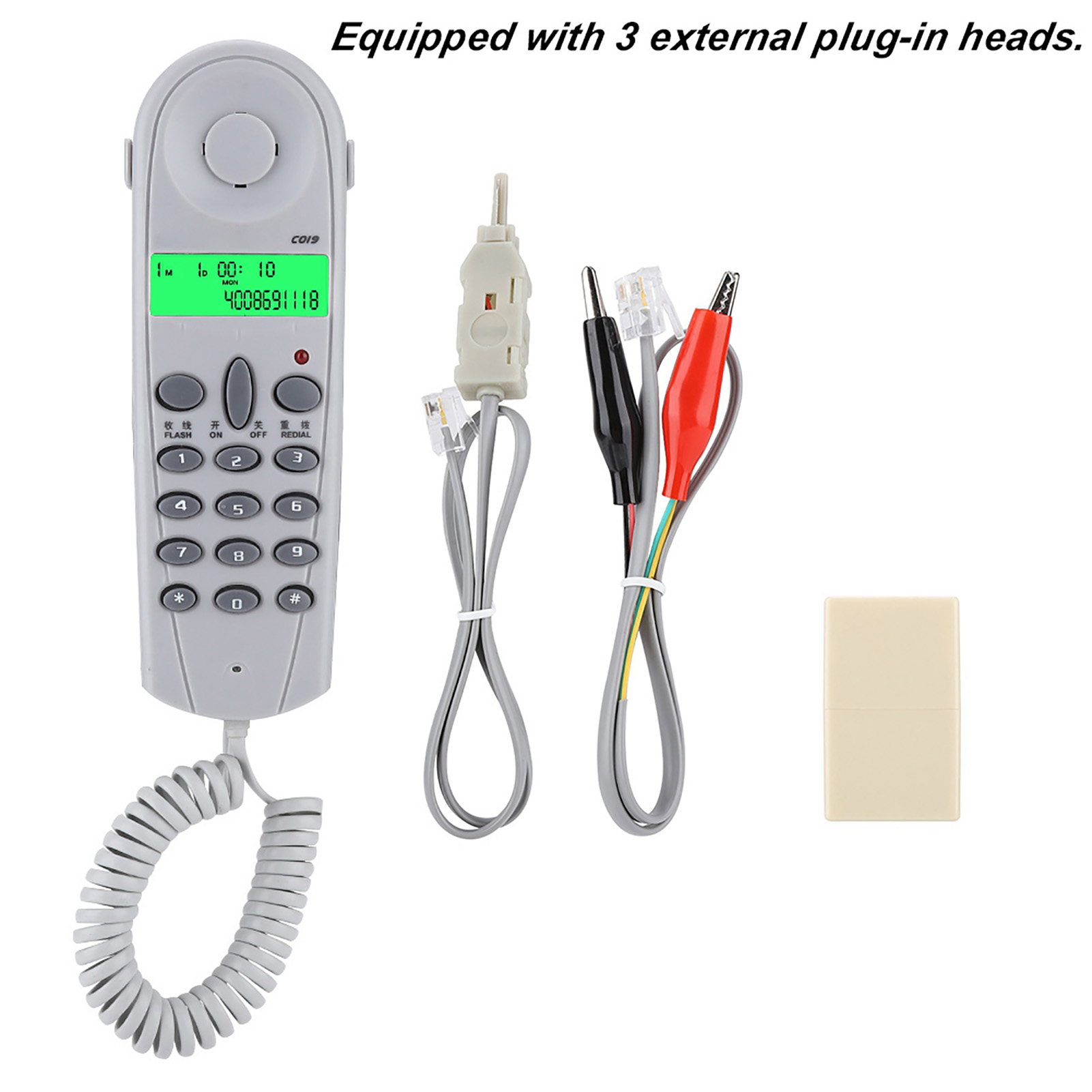 C019 Wired Telephone Phone Line Tester Lineman Butt Test Check Connector Cabl FY - Afbeelding 12 van 13