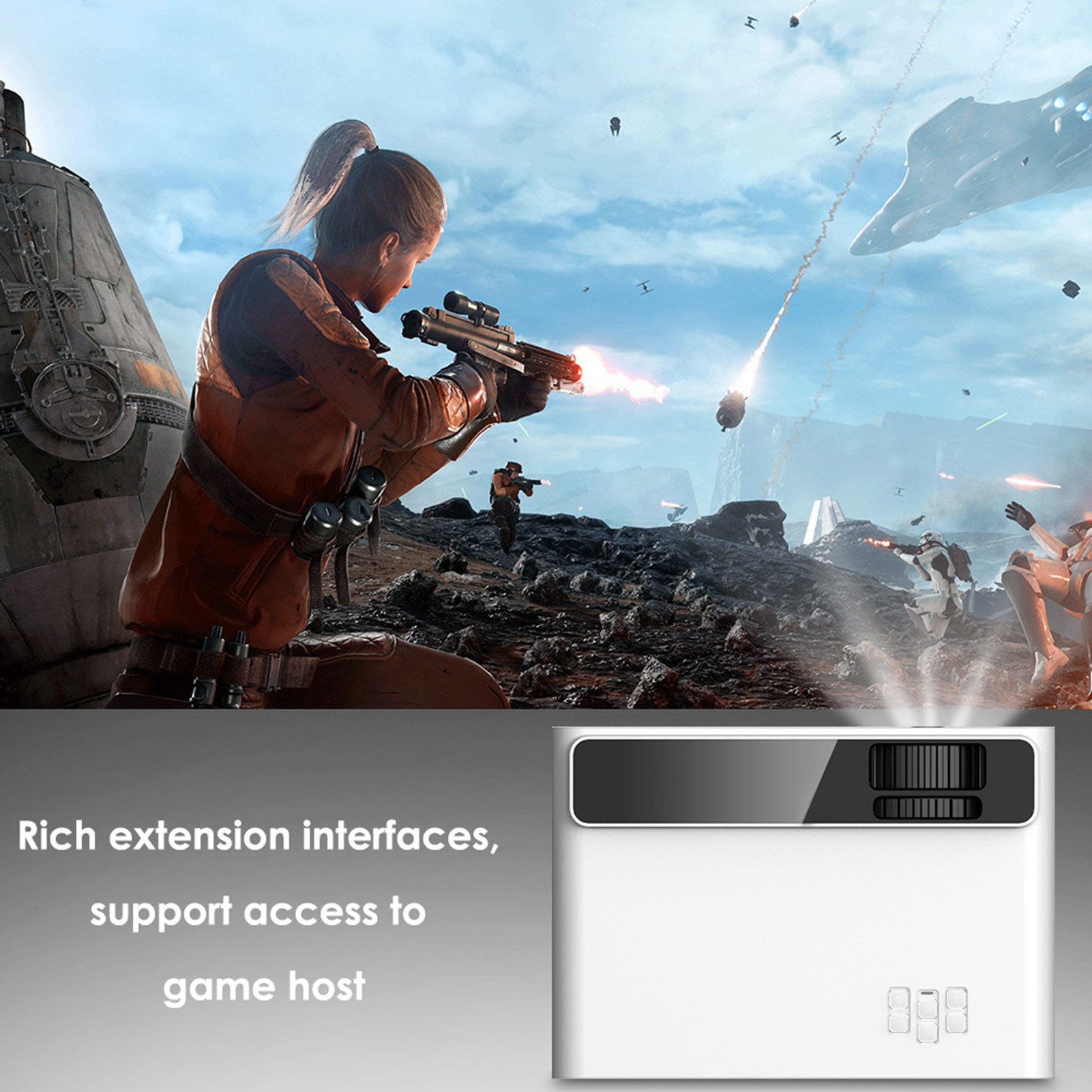 HD 1080P LED Smart Projector WiFi BT Home Theater 720P For Andr-oid 110V-240 Hot - Bild 22 von 24