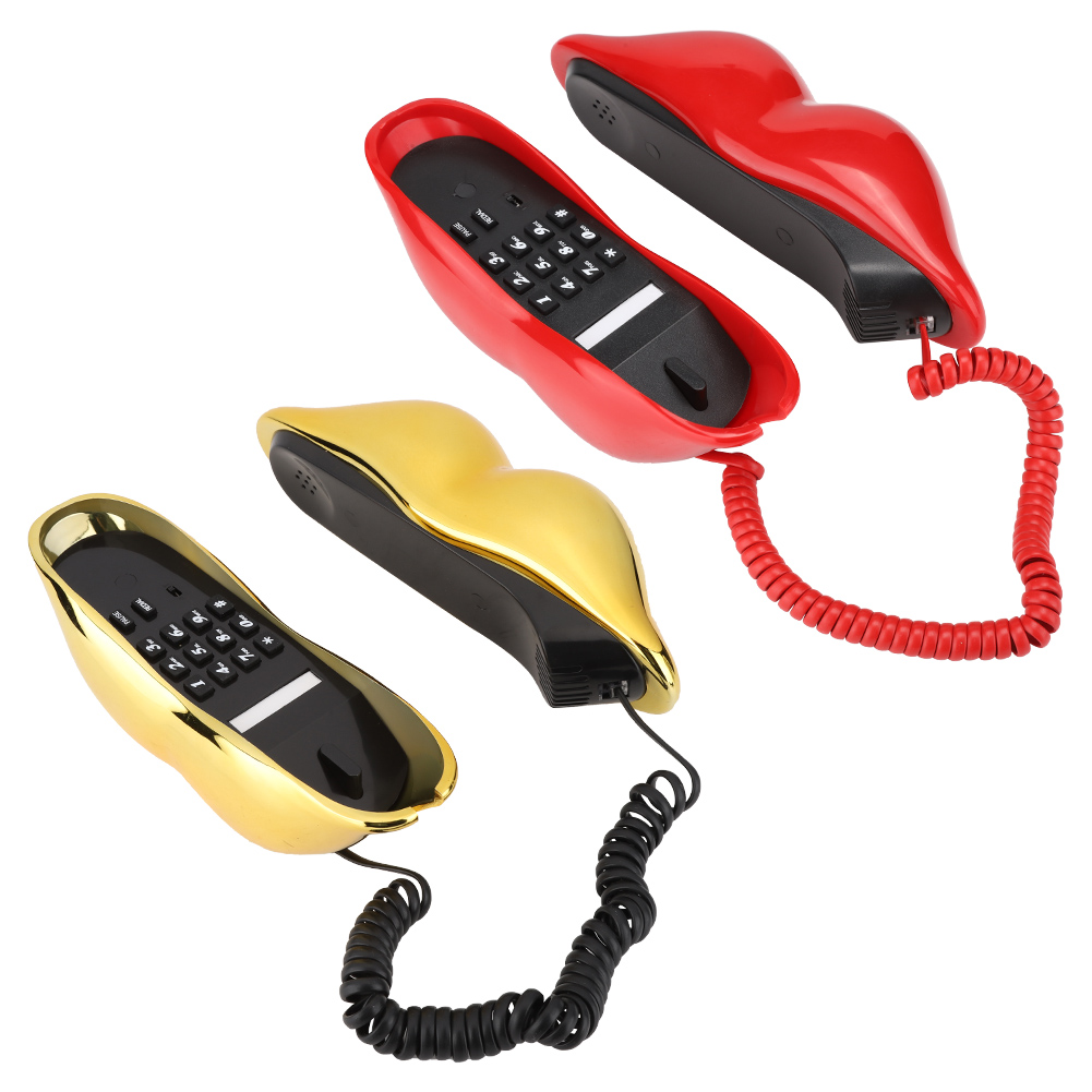 WX 3061 MultiFunctional Cute Lip Shape Telephone Desk Phone Home Decoration S FY - Afbeelding 11 van 16