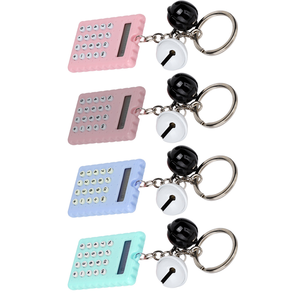 Cute Bell Cookie Style 8 Digits Electronic Portable Calculator Keychain Candy FY - Afbeelding 12 van 15
