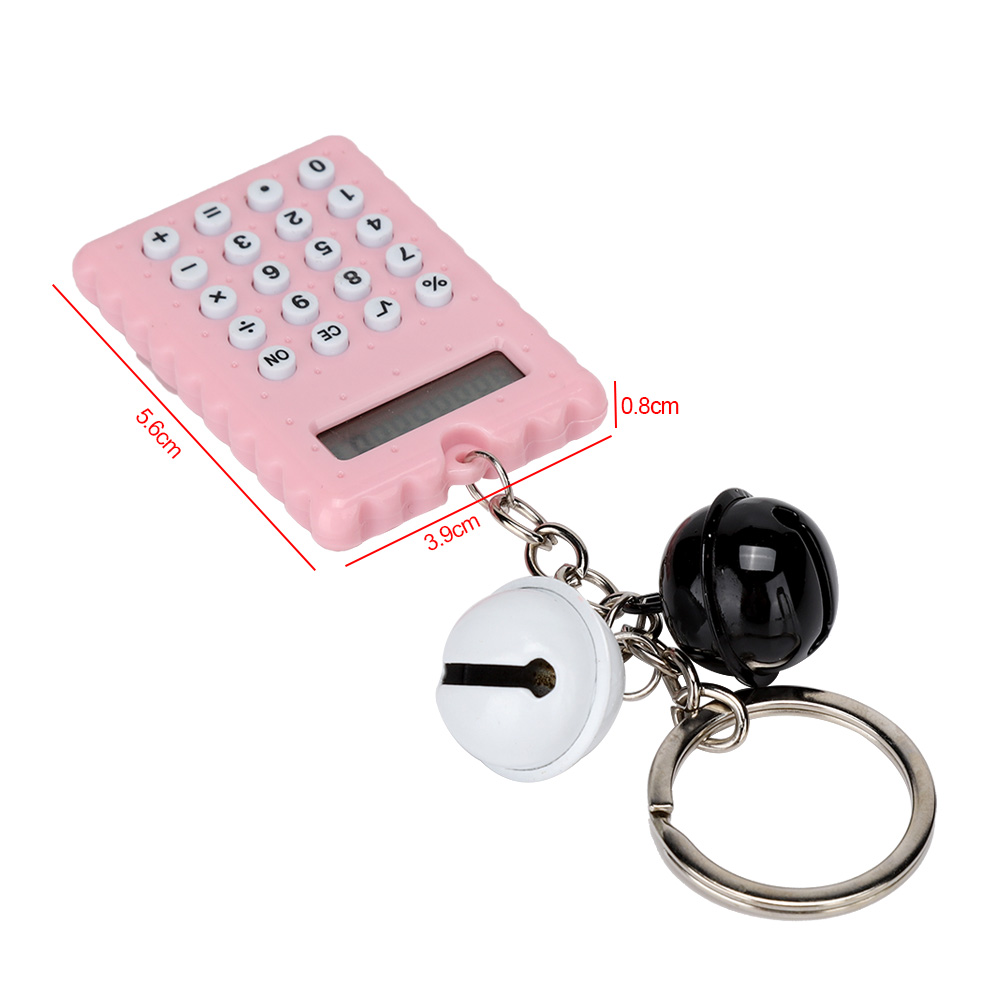 Cute Bell Cookie Style 8 Digits Electronic Portable Calculator Keychain Candy FY - Afbeelding 10 van 15