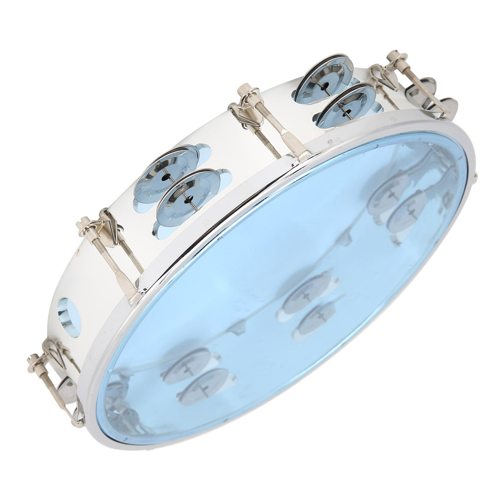 MUSCELL Tambourine For Adults,Hand Held Plastic Tambourines Drum Double Row Metal Jingles Musical Instrument 8