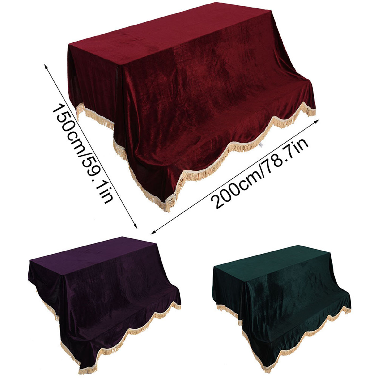 200* 150cm Upright Piano Dustproof Protective Cover Pleuche Cloth Ac HR6 - Picture 5 of 13