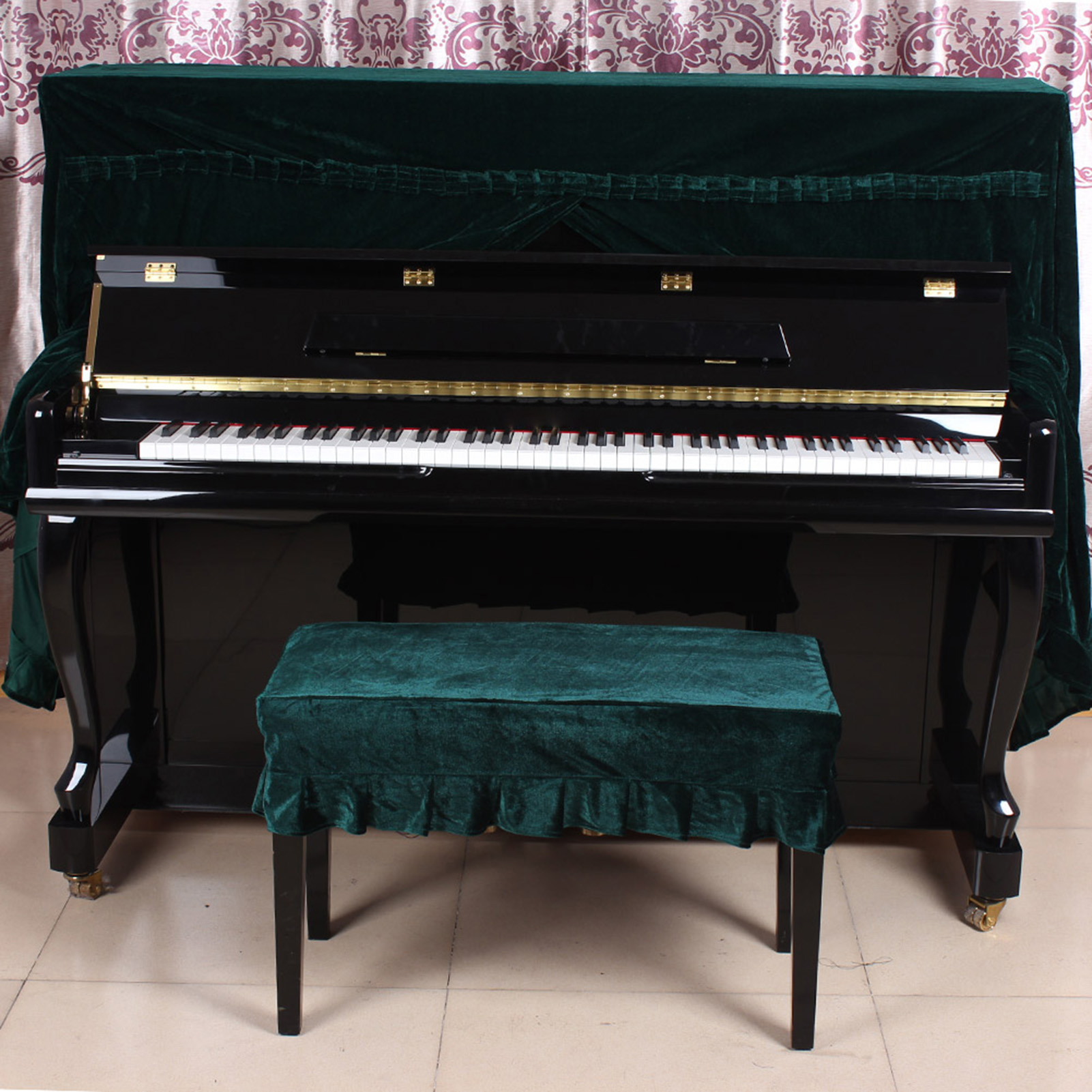 5Colors Fashionable Pleuche Upright Full Piano Dust Cover Instruments Access FAD