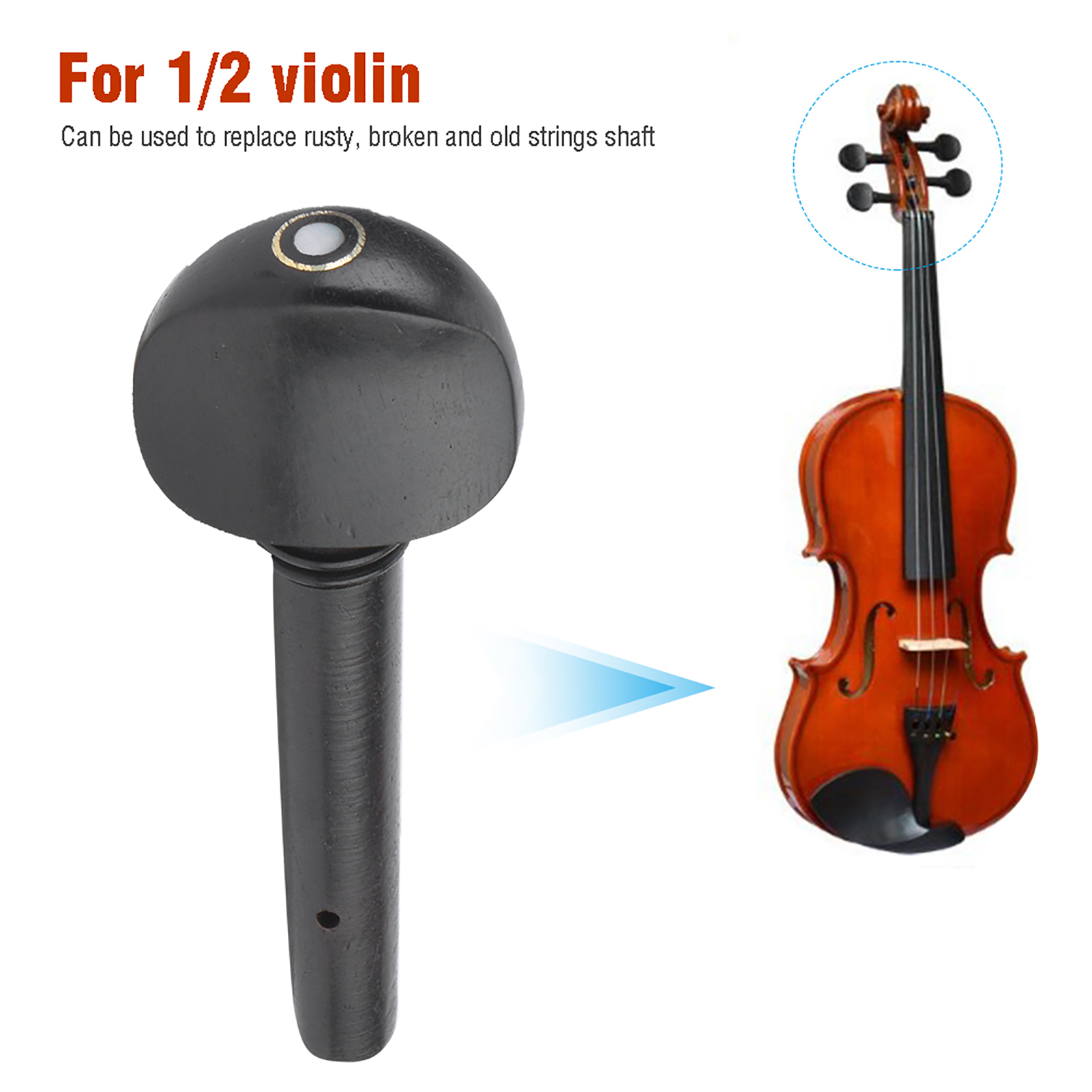 4 Pcs Quality Violin Strings Shaft Tuning Pegs Accessories Ebony Solid Wood