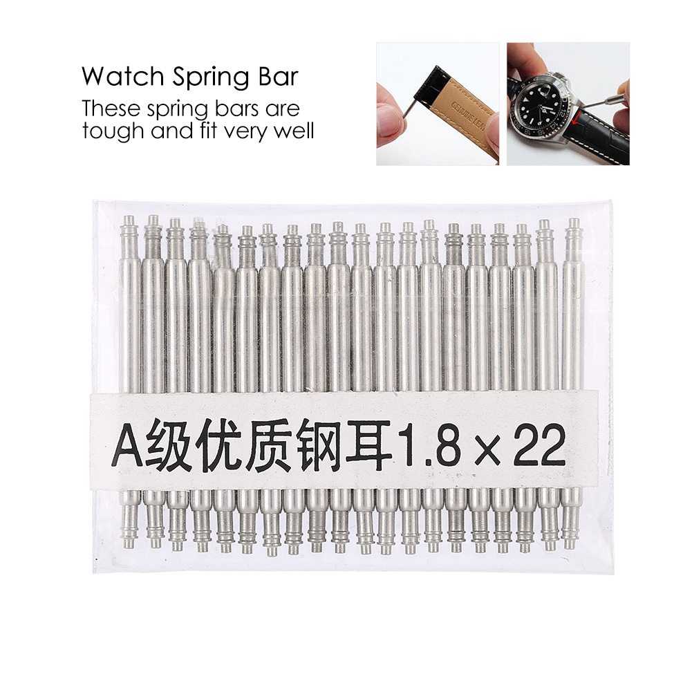 20pcs Watch Pin Bar Spring Bars Watches Strap Link Wristwatch Band Steel Tool